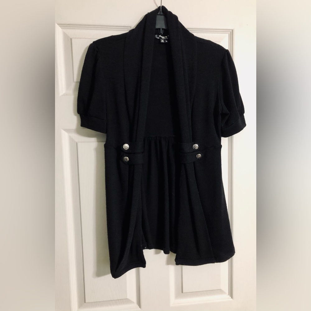 Short sleeve open (or clip closed) cardigan